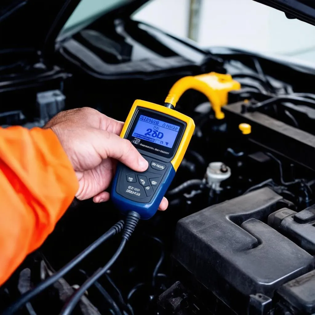 OBD scanner in use